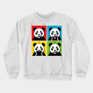 Pop Surprised Panda - Funny Panda Art Crewneck Sweatshirt